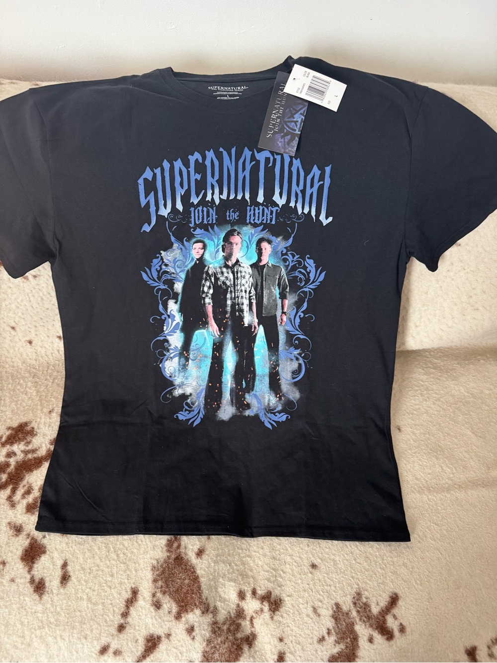 Supernatural Graphic Crewneck T-Shirt - Black